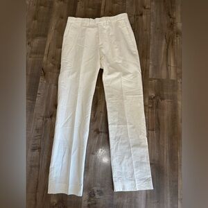 NEW Banana Republic Tailored Slim Fit Pant Linen Blend Women 31/32 Off White